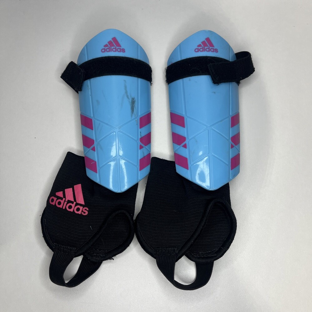 Adidas Soccer Ghost Youth Shin Guards Size Small Blue Pink Pair Age 3-5